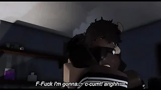 A romantic shoot with a cow femboy in Roblox